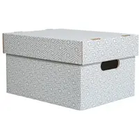 Proregal Mega Deal 9x Aufbewahrungsbox mit Deckel LxBxH 335x245x195mm Wellpappe Weiß Stapelbox Kiste Aufbewahrungsbehälter