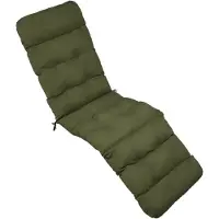 Beautissu Bequeme Liegenauflage Deckchair, 200x50x8 cm, Olivegrün