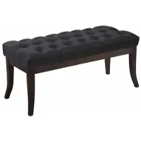 DELUKE Sitzbank CANNES Stoff Schwarz 100x38x46cm Dunkelbraun Sitzbank Flur Sitzhocker Esszimmerbank Polsterbank Schlafzimmer