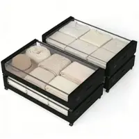 Sekey Unterbettkommode Unterbett Aufbewahrungsbox mit Deckel Transparente Tasche 4 St Organizer mit Rollen für Kleiderschrank Zur Aufbewahrung