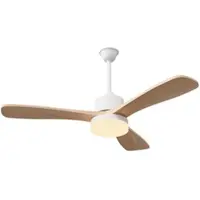 PXloue Deckenventilator mit Beleuchtung und Fernbedienung-DC Motor 3 Holzflügel 52cm