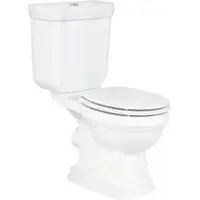 BÄDER BOUTIQUE Stand-WC Kombi Set Retro mit Spülkasten Wasseranschluss Links und Rechts mit SoftClose WC-Sitz Weiß