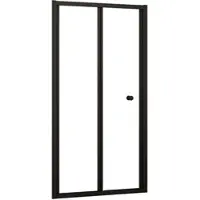 AICA Duschfalttür Nischentür 80x185cm 5mm ESG Sicherheitsglas Nischentür Badezimmer Glastür Mattschwarz