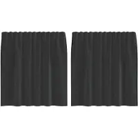 vidaXL Voile Vorhänge mit Stangentaschen 2 Stk. Schwarz