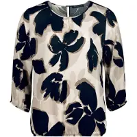 Betty Barclay Schlupfbluse mit 3/4 Arm in Beige/Schwarz | Gr.: 40