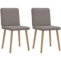 vidaXL Esszimmerstühle 2 Stk. Taupe Stoff