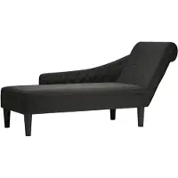 vidaXL Chaiselongue mit Kissen und Rechter Armlehne Schwarz Stoff