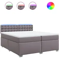 vidaXL Boxspringbett mit Matratze Grau 200x200 cm Kunstleder