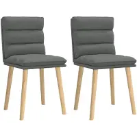 vidaXL Esszimmerstühle 2 Stk. Dunkelgrau Stoff