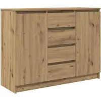 vidaXL Sideboard mit Schubladen Artisan-Eiche 100,5x35x76 cm
