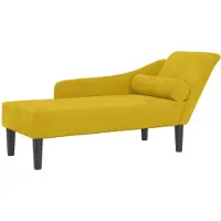 vidaXL Chaiselongue mit Kissen Gelb Samt