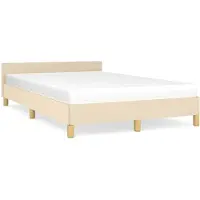 vidaXL Bettgestell ohne Matratze Creme 120x190 cm Stoff