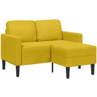vidaXL 2-Sitzer-Sofa mit Chaiselongue L-Form Gelb 125 cm Samt