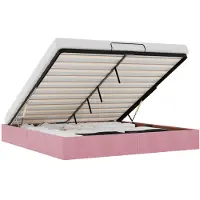 vidaXL Ottoman-Bett ohne Matratze Rosa 160x200 cm Samt
