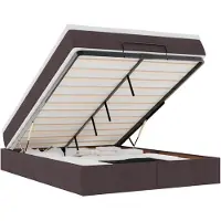vidaXL Ottoman-Bett mit Matratze Dunkelbraun 140x200 cm Stoff