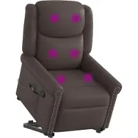 vidaXL Stehsessel Massage Glänzendes Braun Kunstleder