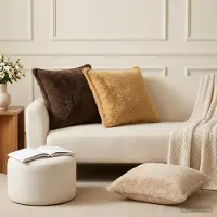 vidaXL Kissenbezug 2 stk. HOUTEN Creme 45 x 45 cm Faux Kaninchenfell