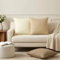 vidaXL Kissenbezug 2 pcs HEERLEN Beige 50 x 50 cm Polyester