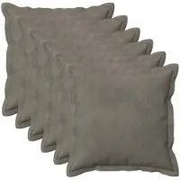 vidaXL Kissenbezug 6 pcs HOUTEN Hellgrau 40 x 40 cm Samt