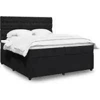 vidaXL Boxspringbett mit Matratze Schwarz 200x200 cm Samt