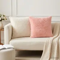 vidaXL Kissenbezug 12 stk. HOUTEN Rosa 45 x 45 cm Faux Kaninchenfell