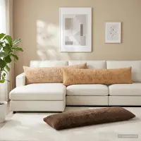 vidaXL Kissenbezug HEERLEN Creme 40 x 145 cm Faux Kaninchenfell
