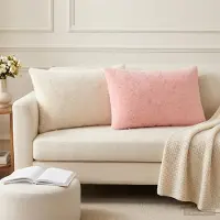 vidaXL Kissenbezug 2 stk. HEERLEN Rosa 50 x 70 cm Faux Kaninchenfell