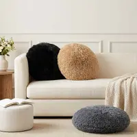 vidaXL Kissenbezug 2 pcs HEERLEN Anthrazit Ø 50 cm PV Fleece
