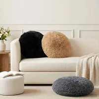 vidaXL Kissenbezug 2 pcs HEERLEN Anthrazit Ø 60 cm PV Fleece