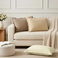 vidaXL Kissenbezug 2 stk. HOUTEN Creme 50 x 75 cm Polyester