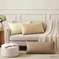 vidaXL Kissenbezug 2 pcs HEERLEN Creme 40 x 70 cm Polyester