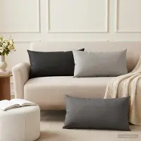 vidaXL Kissenbezug 6 pcs HEERLEN Anthrazit 40 x 80 cm Polyester