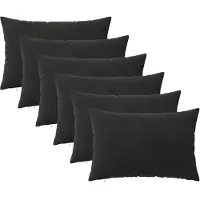 vidaXL Kissenbezug 6 pcs HEERLEN Schwarz 30 x 50 cm Samt