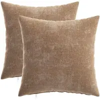 vidaXL Kissenbezug 2 stk. HEERLEN Braun 40 x 40 cm Chenille-Stoff