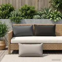 vidaXL Kissenbezug 12 stk. HOUTEN Grau 40 x 80 cm Polyester
