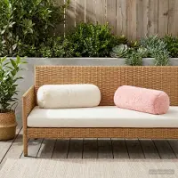 vidaXL Kissenbezug 2 stk. HEERLEN Rosa Ø 15 x 40 cm Faux Kaninchenfell