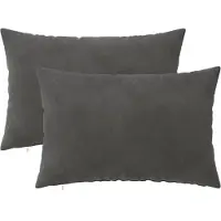 vidaXL Kissenbezug 2 pcs HEERLEN Dunkelgrau 50 x 80 cm Samt