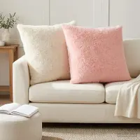 vidaXL Kissenbezug 2 stk. HEERLEN Rosa 65 x 65 cm Faux Kaninchenfell