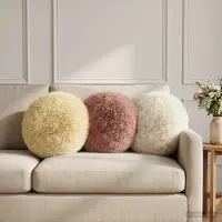 vidaXL Kissenbezug 6 pcs HEERLEN Creme Ø 30 cm PV Fleece