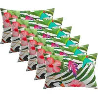 vidaXL Kissenbezug 6 pcs HEERLEN Schwarz 50 x 80 cm Polyester