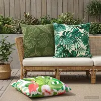 vidaXL Kissenbezug 2 pcs HEERLEN Blattmuster 80 x 80 cm Polyester