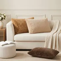 vidaXL Kissenbezug 6 stk. HEERLEN Creme 50 x 70 cm Faux Kaninchenfell