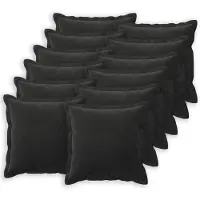 vidaXL Kissenbezug 12 pcs HOUTEN Schwarz 40 x 40 cm Samt