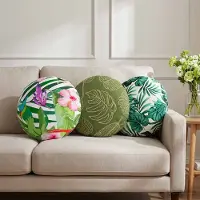 vidaXL Kissenbezug 6 pcs HEERLEN Blattmuster Ø 40 cm Polyester