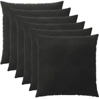 vidaXL Kissenbezug 6 pcs HEERLEN Schwarz 65 x 65 cm Samt