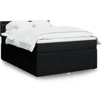 vidaXL Boxspringbett mit Matratze Schwarz 140x190 cm Stoff