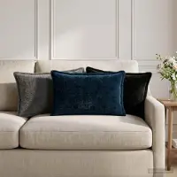 vidaXL Kissenbezug 2 stk. HOUTEN Schwarz 30 x 50 cm Faux Kaninchenfell