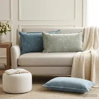 vidaXL Kissenbezug 12 stk. HOUTEN Himmelblau 40 x 80 cm Chenille-Stoff