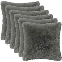 vidaXL Kissenbezug 6 pcs HEERLEN Hellgrau 45 x 45 cm PV Fleece