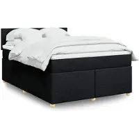 vidaXL Boxspringbett mit Matratze Schwarz 140x190 cm Stoff